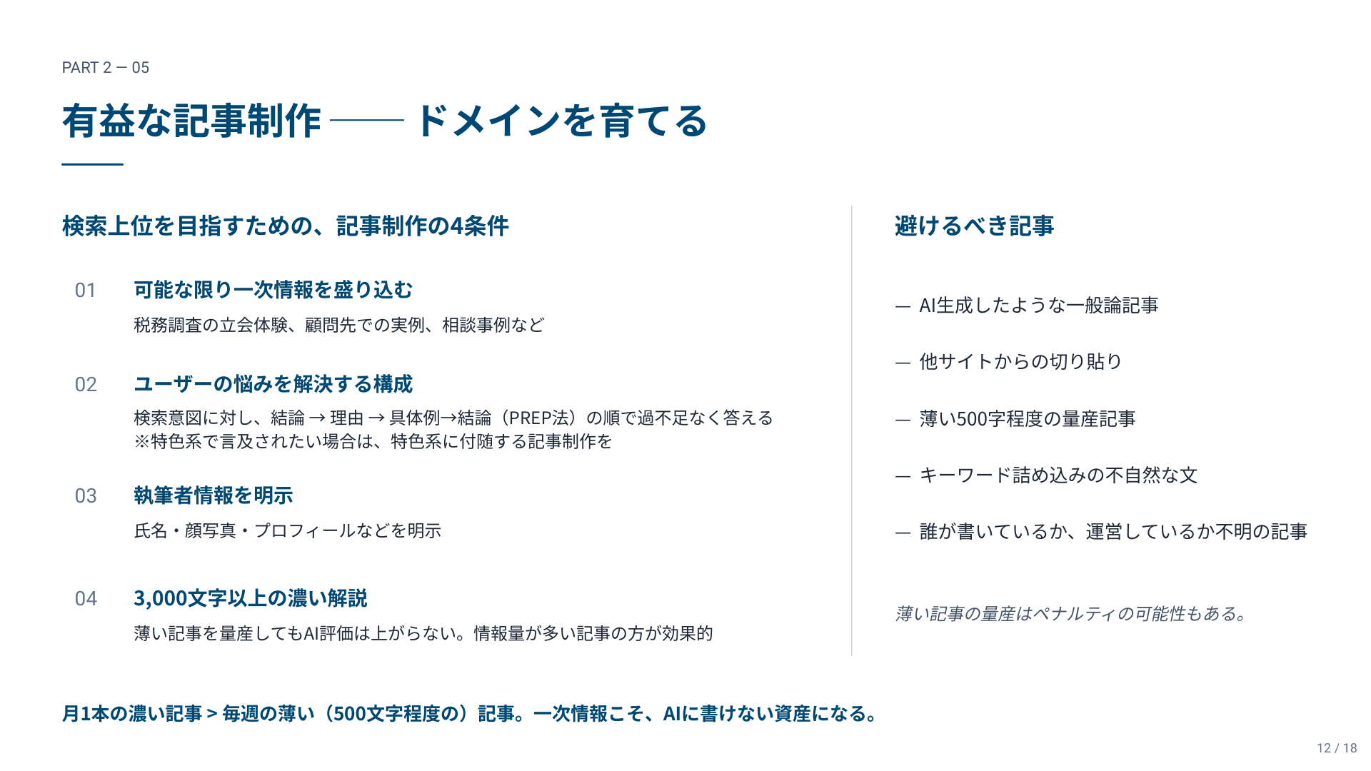 検索上位を目指すための記事制作の4条件